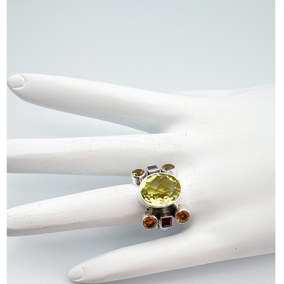 🌟NICKY BUTLER 925 Sterling Silver Lemon Quartz Gemstone Oval Ring Size 7 NEW - Picture 5 of 9